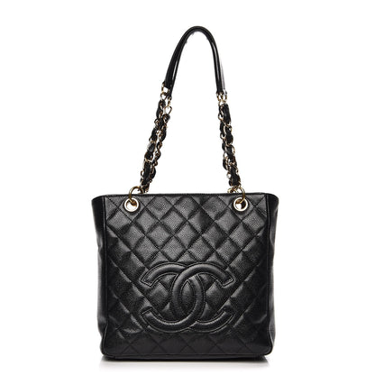 Chanel Caviar Quilted Petit Shopping Tote PST Black 1 of 11