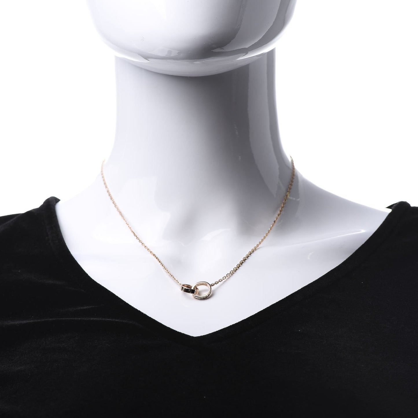 18K Pink Gold Diamond Interlocking LOVE Necklace