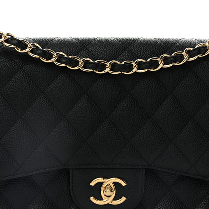Chanel Caviar Quilted Jumbo Double Flap Black 7 of 10