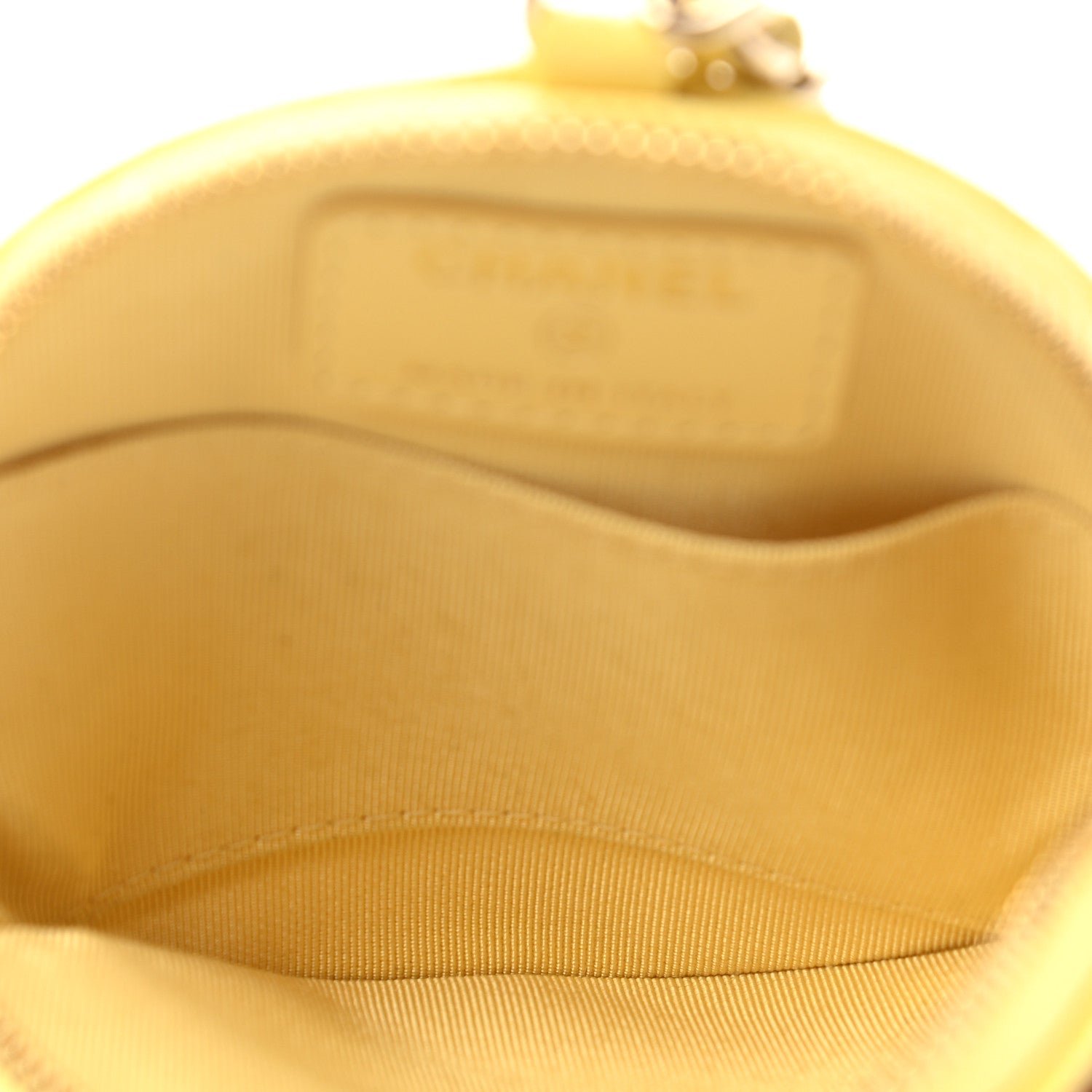 Chanel Caviar Quilted Round Clip On Coin Purse Yellow 5 of 7