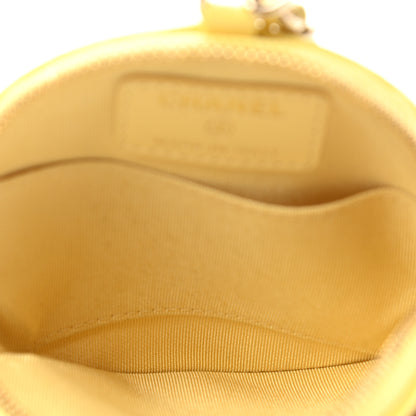 Chanel Caviar Quilted Round Clip On Coin Purse Yellow 5 of 7