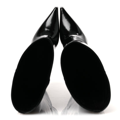 Saint Laurent Glazed Calfskin Vendome 110 Boots 40 Black 2 of 11
