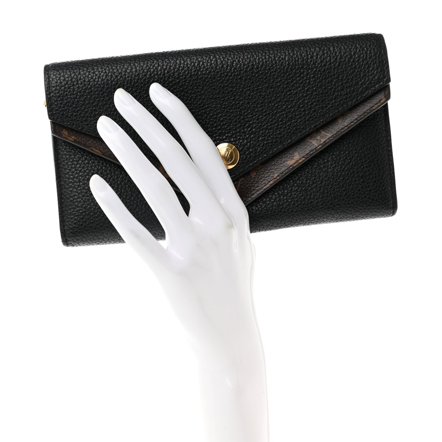 Calfskin Double V Wallet Black