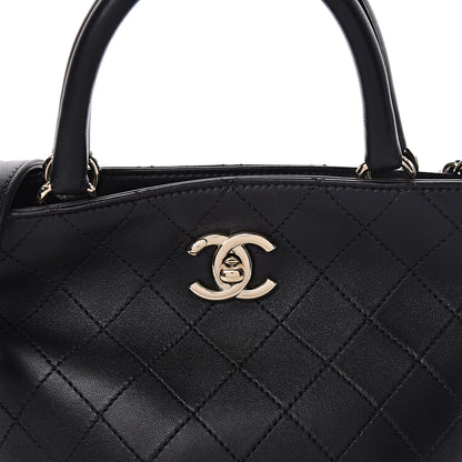 Chanel Lambskin Stitched Small Shopping Tote Black 10 of 10