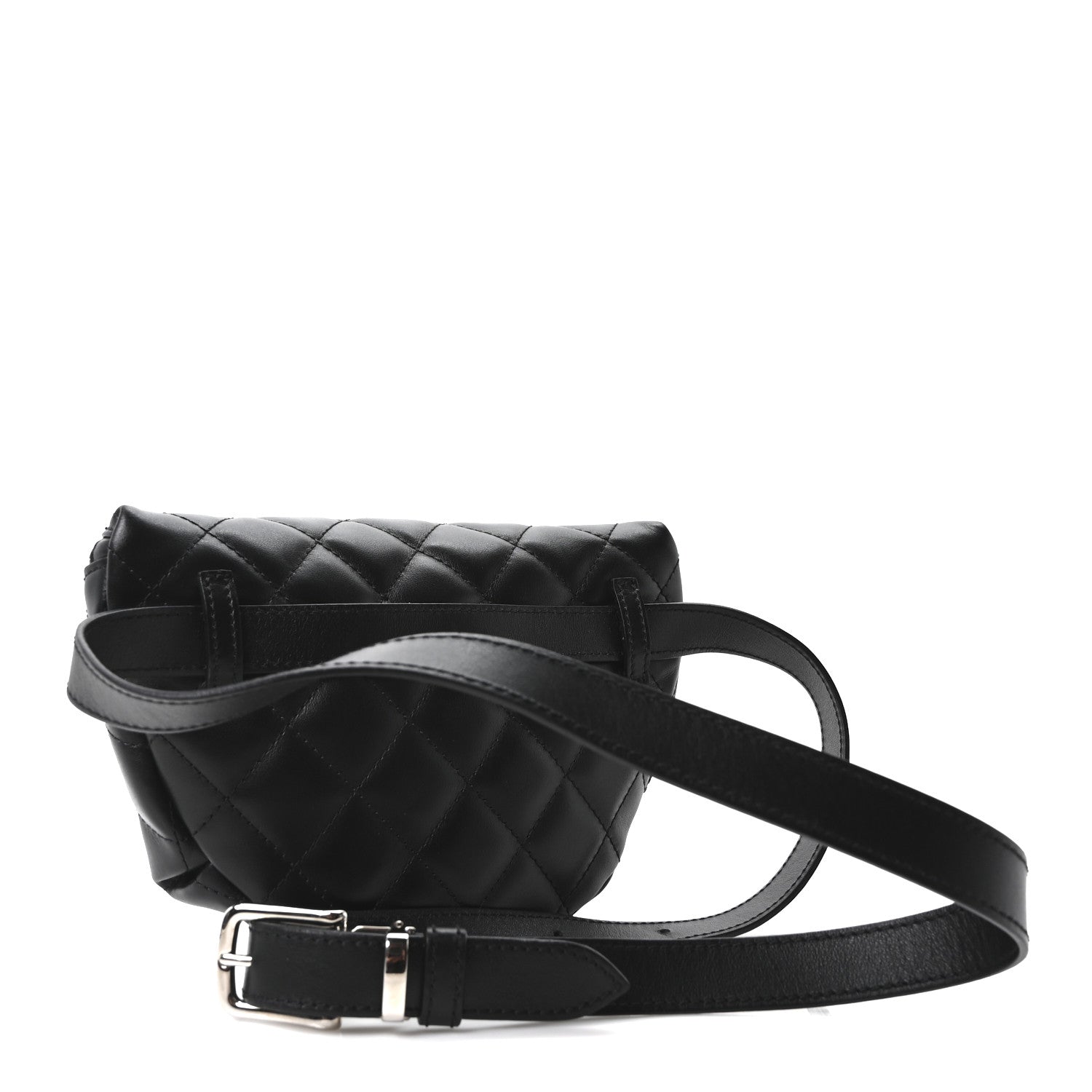 Chanel Calfskin Quilted Uniform Waist Belt Bag Black 2 of 10