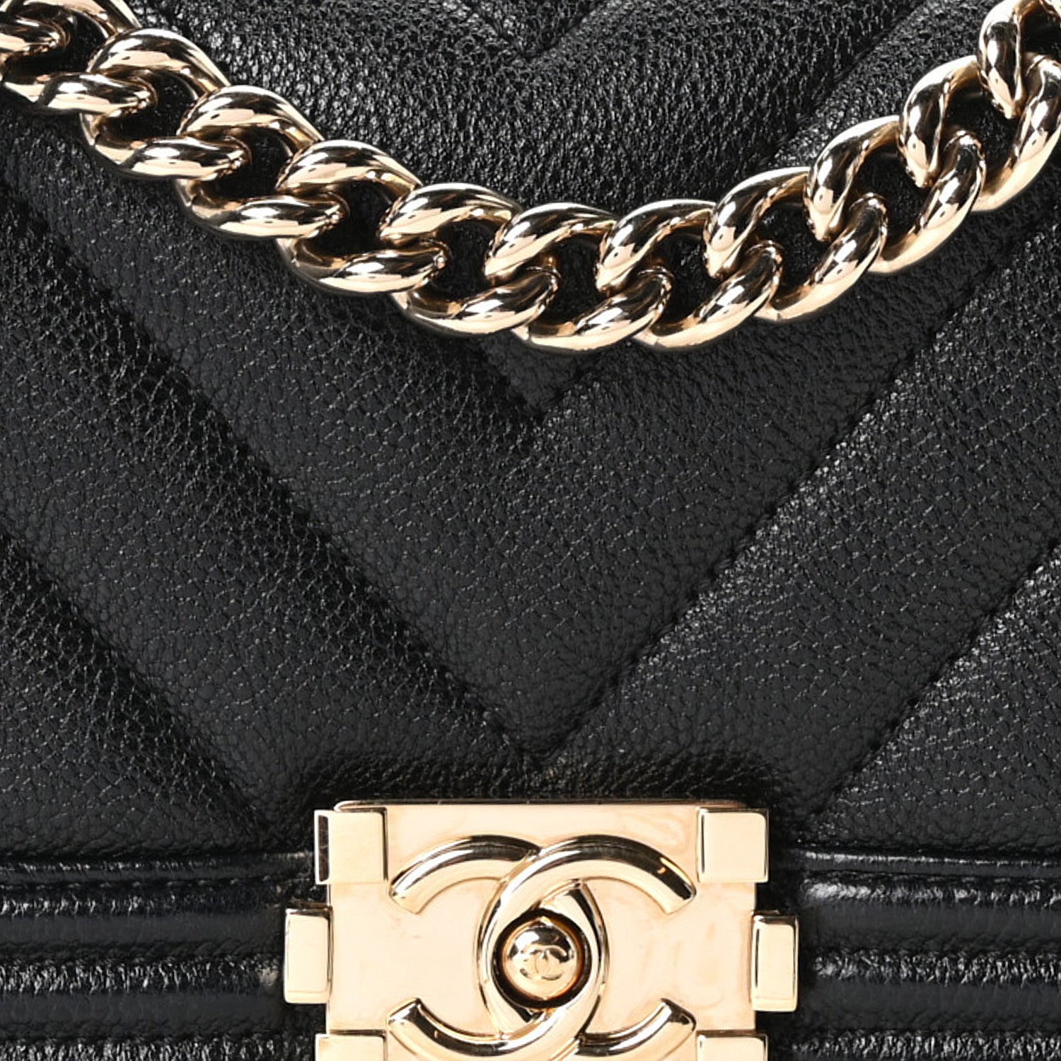 Chanel Caviar Chevron Quilted Mini Boy Flap Black 8 of 10