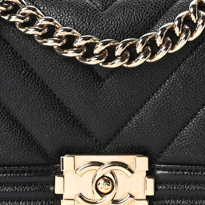 Chanel Caviar Chevron Quilted Mini Boy Flap Black 8 of 10