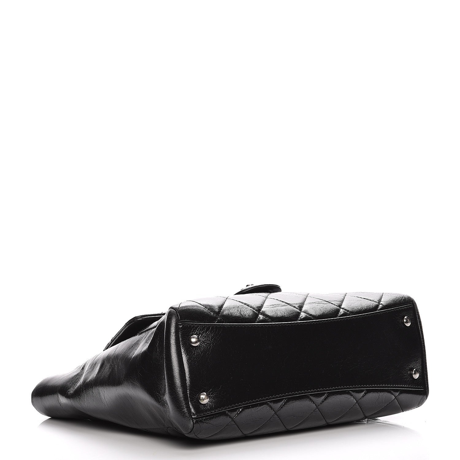 Chanel Glazed Calfskin Quilted Small Duo Color Tote Black 5 of 14