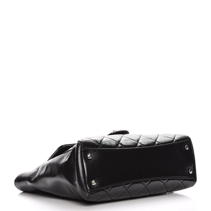 Chanel Glazed Calfskin Quilted Small Duo Color Tote Black 5 of 14
