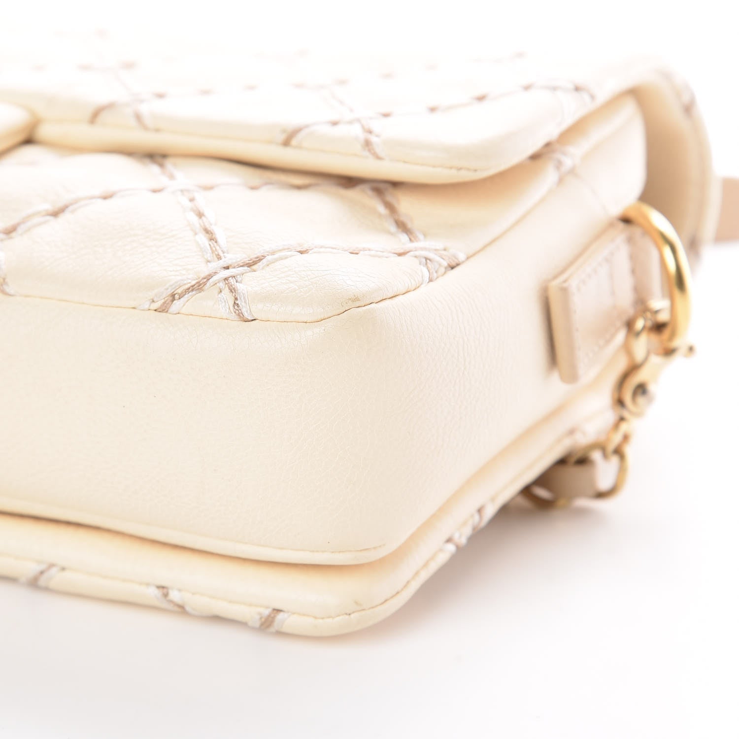 Chanel Calfskin Double Stitched Medium Flap White 9 of 9