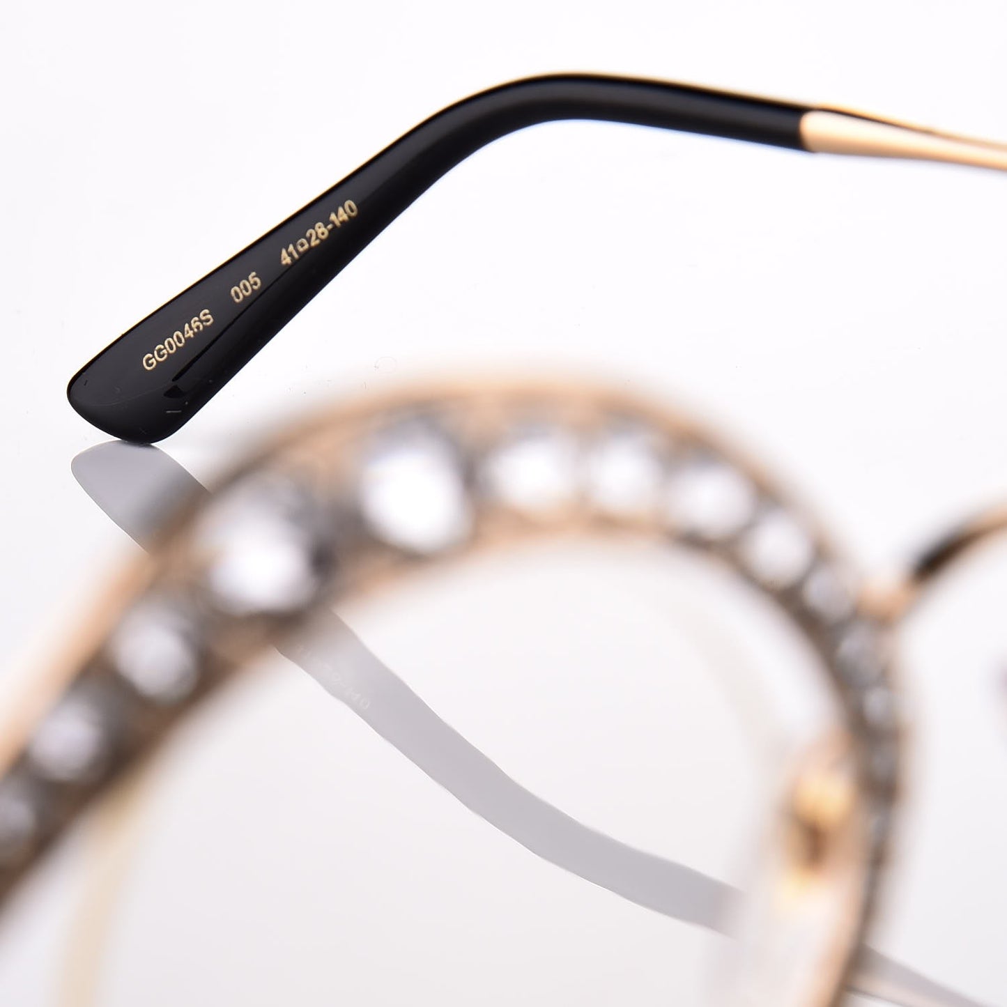 Metal Crystal Cat Eye Sunglasses GG0046S Gold