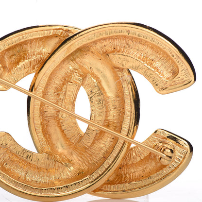 Chanel Metal Quilted Large CC Brooch Gold 4 of 5