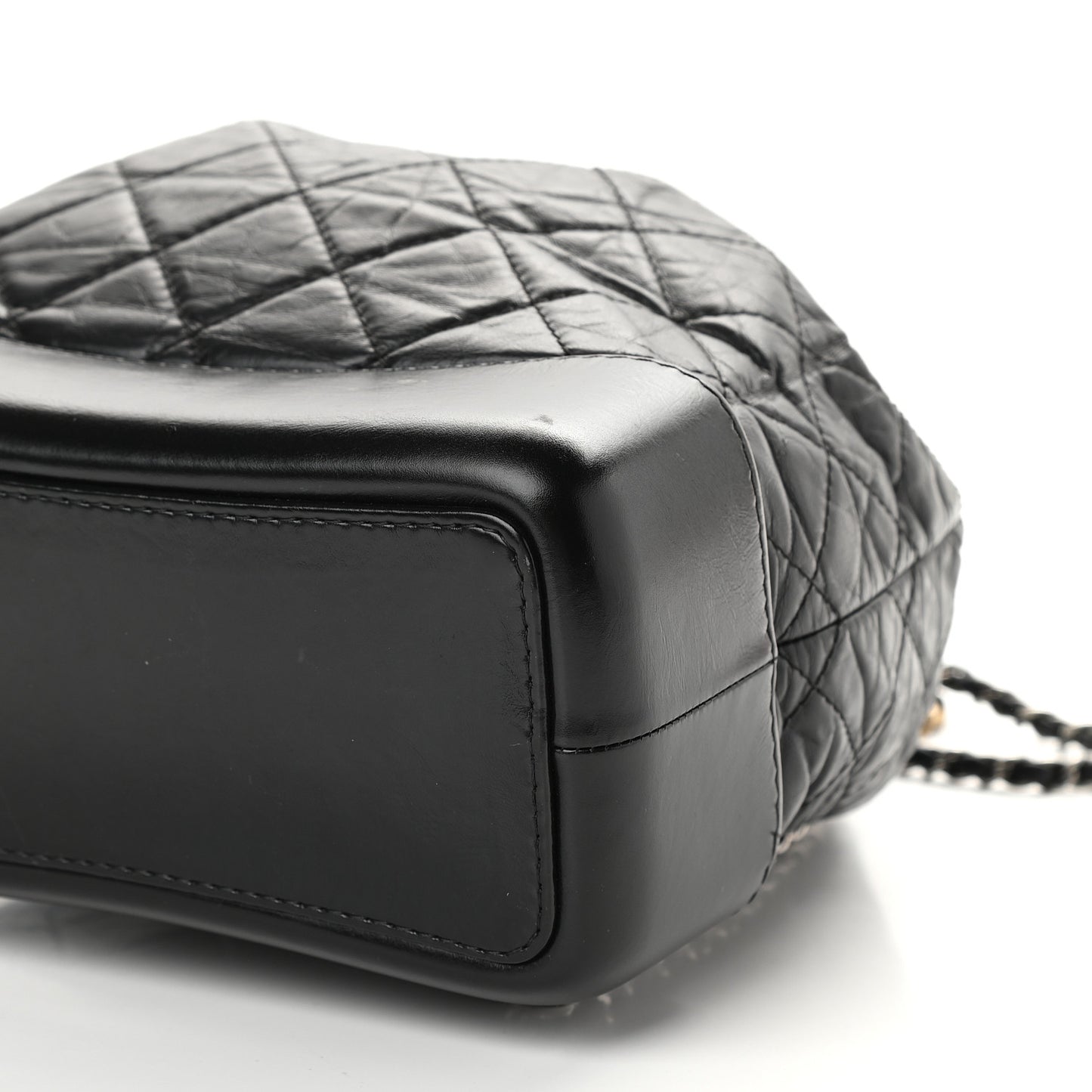 Aged Calfskin Quilted Small Gabrielle Backpack Black
