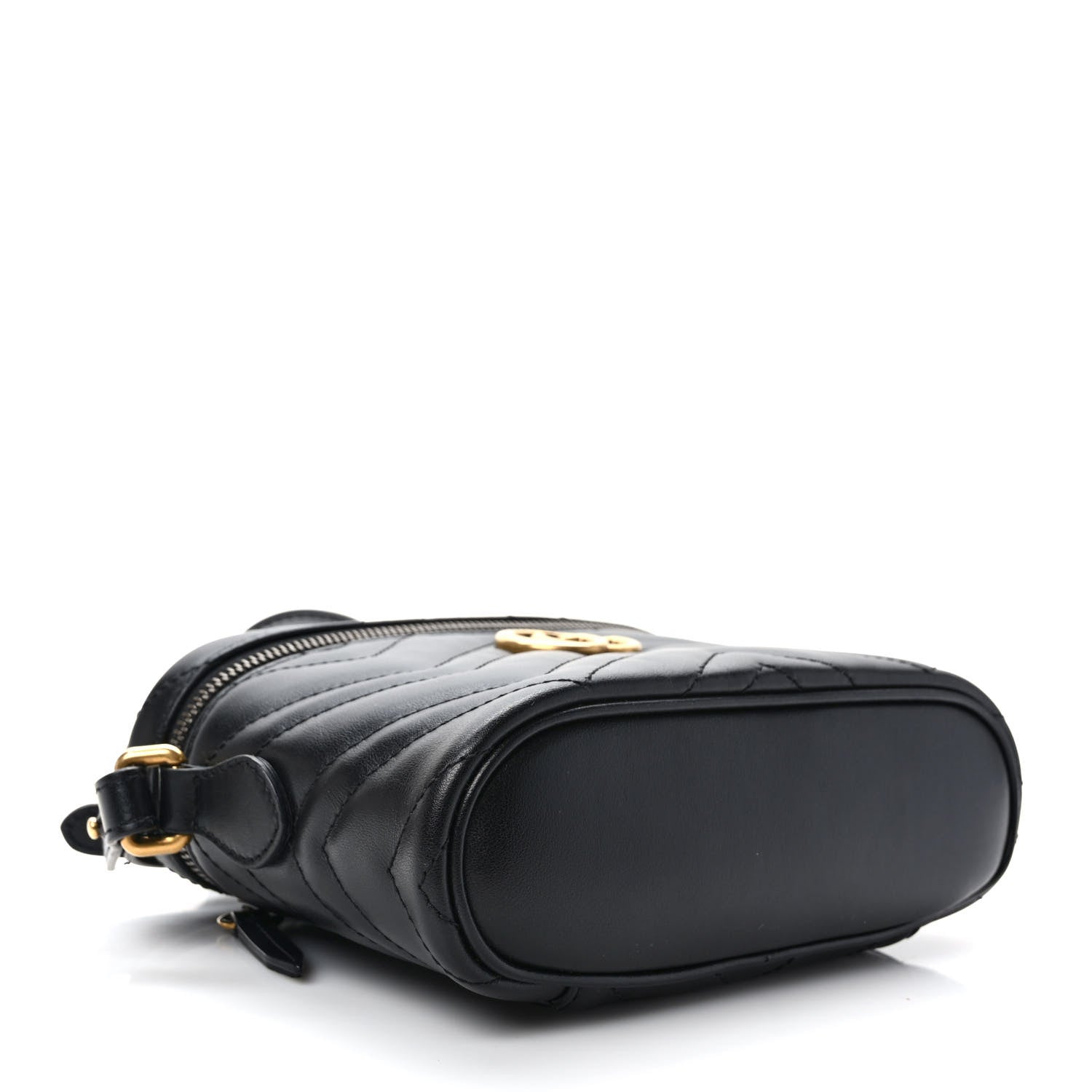 Gucci Calfskin Matelasse Small GG Marmont Vanity Cosmetic Case Black 4 of 9