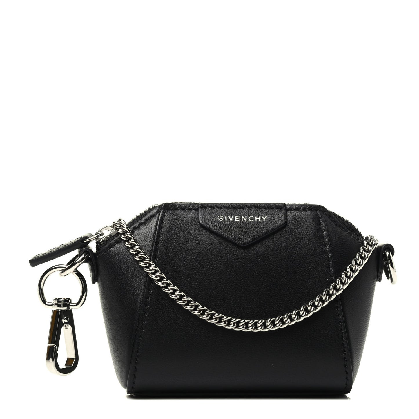 Lambskin Baby Antigona with Chain Black