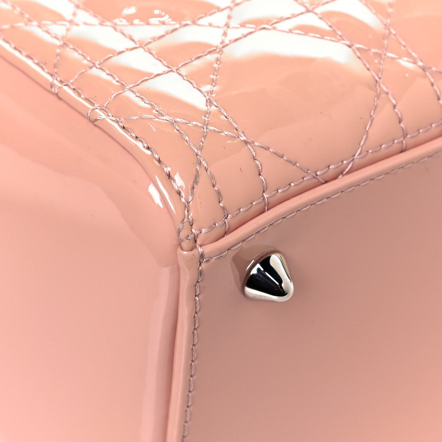 Patent Cannage Medium Lady Dior Rose Clair