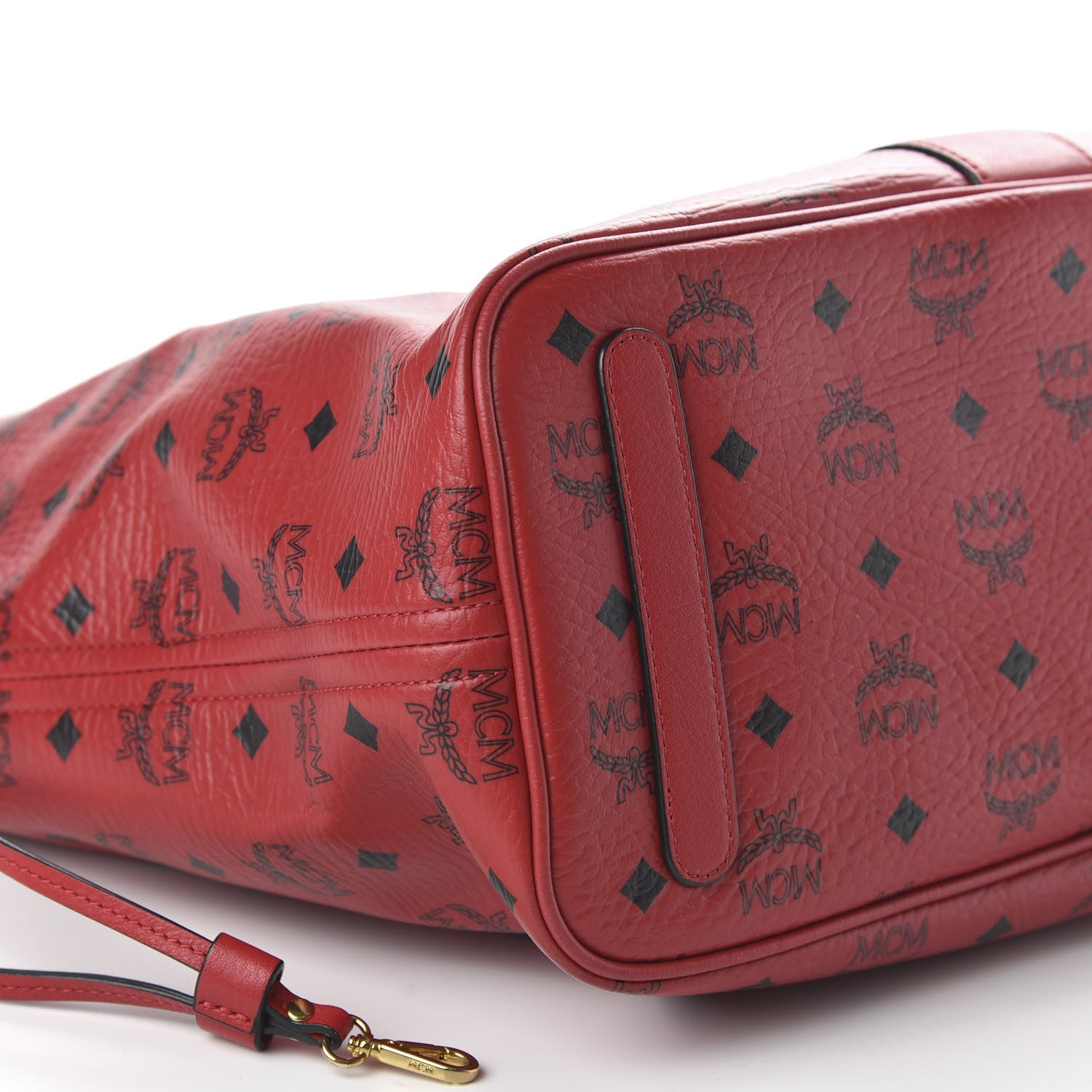 MCM Visetos Medium Liz Reversible Shopper Tote Ruby Red 6 of 16