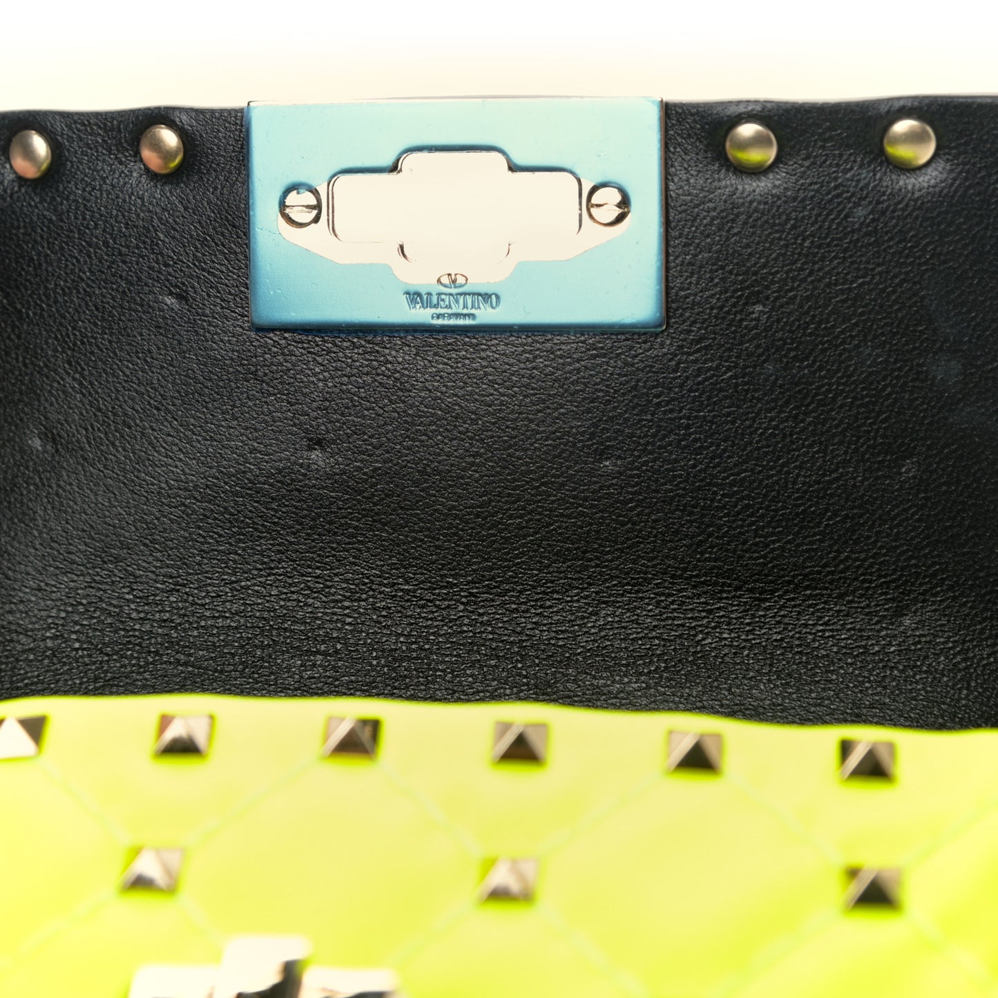 Calfskin Micro Rockstud Spike Shoulder Bag Lime