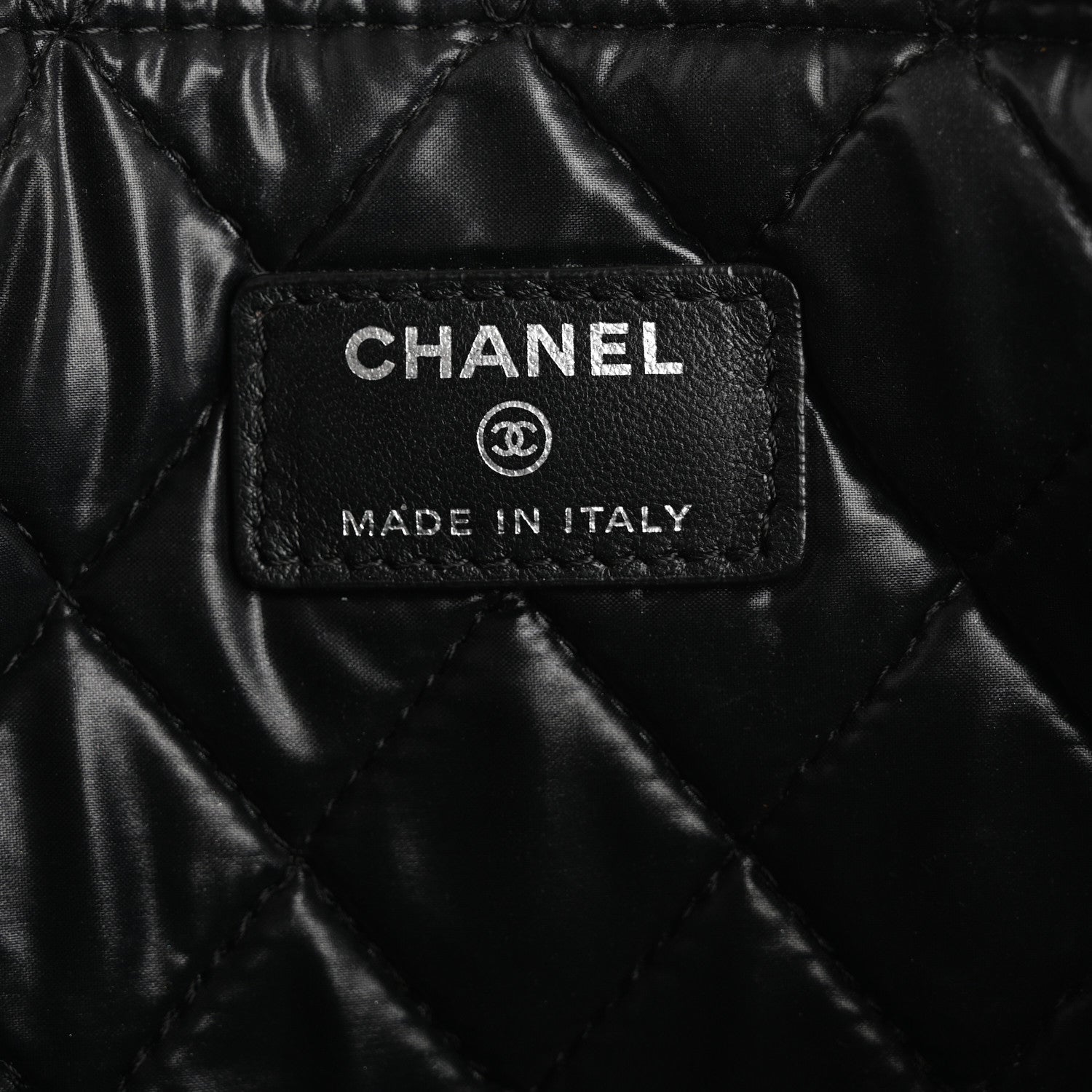 Chanel Patent Calfskin Quilted Medium Cosmetic Case Black 6 of 11