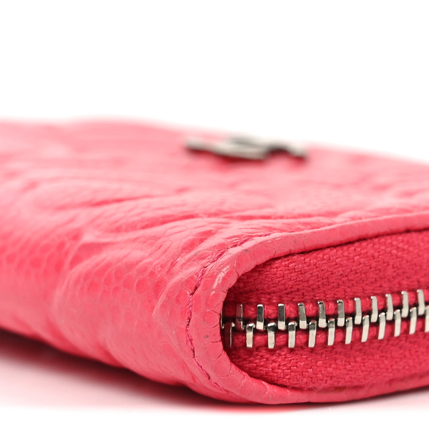 Caviar Camellia Embossed Key Holder Case Pink