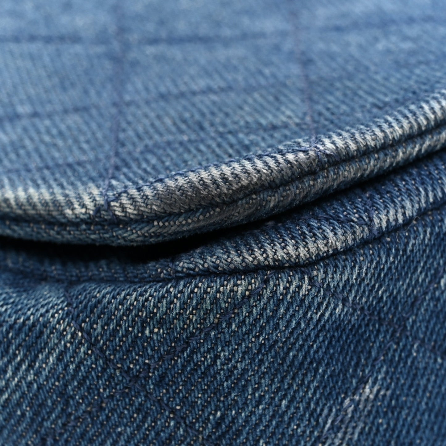 Denim Quilted Small Flap  Blue