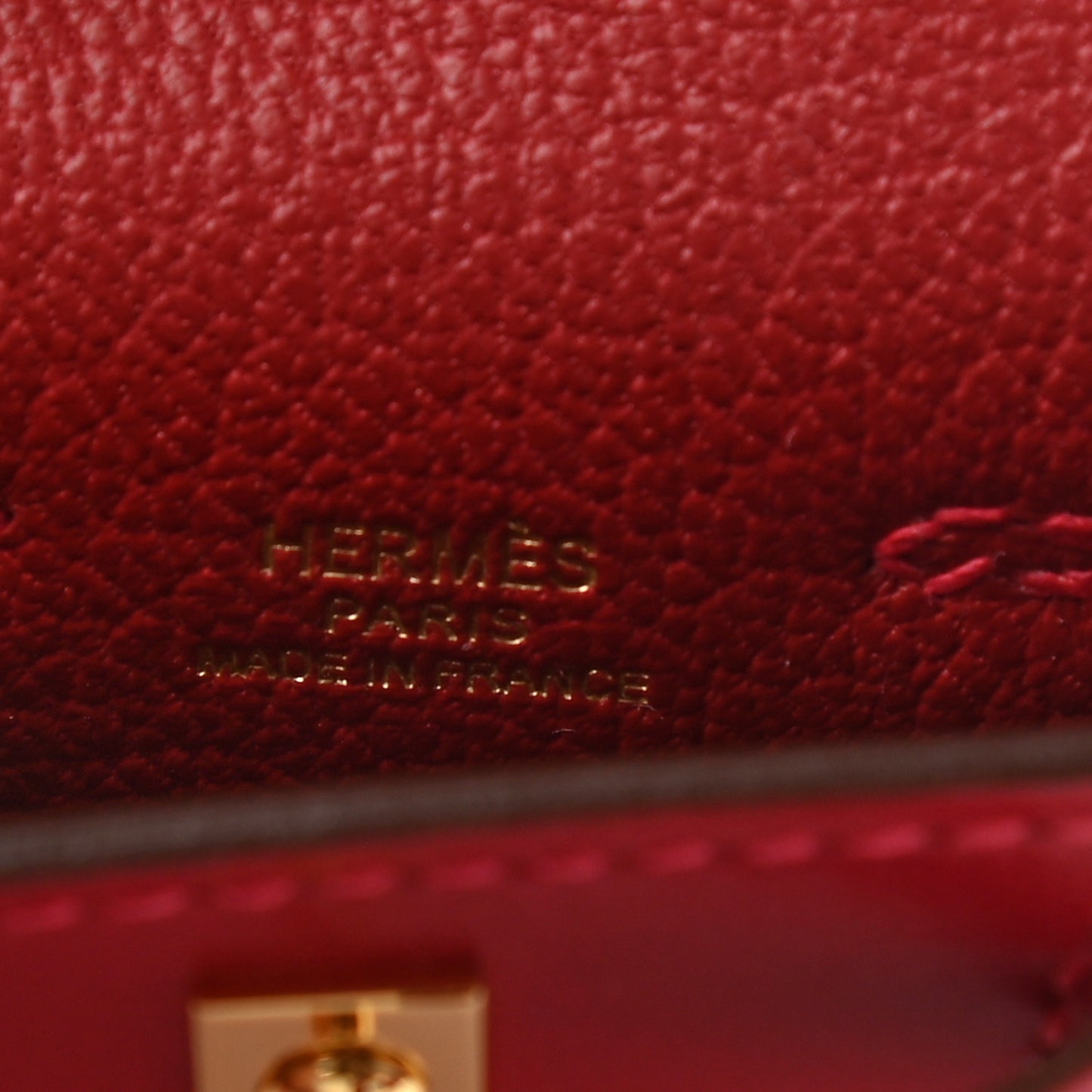Tadelakt Mini Kelly Twilly Bag Charm Rouge Vif