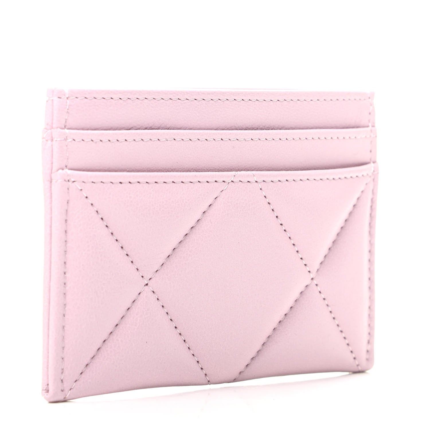 Chanel Lambskin Quilted Chanel 19 Card Holder Light Pink 3 of 7