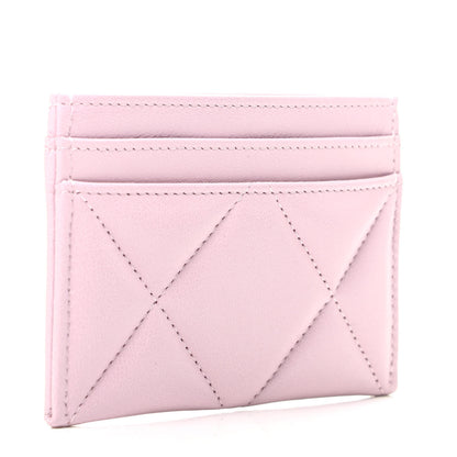 Chanel Lambskin Quilted Chanel 19 Card Holder Light Pink 3 of 7