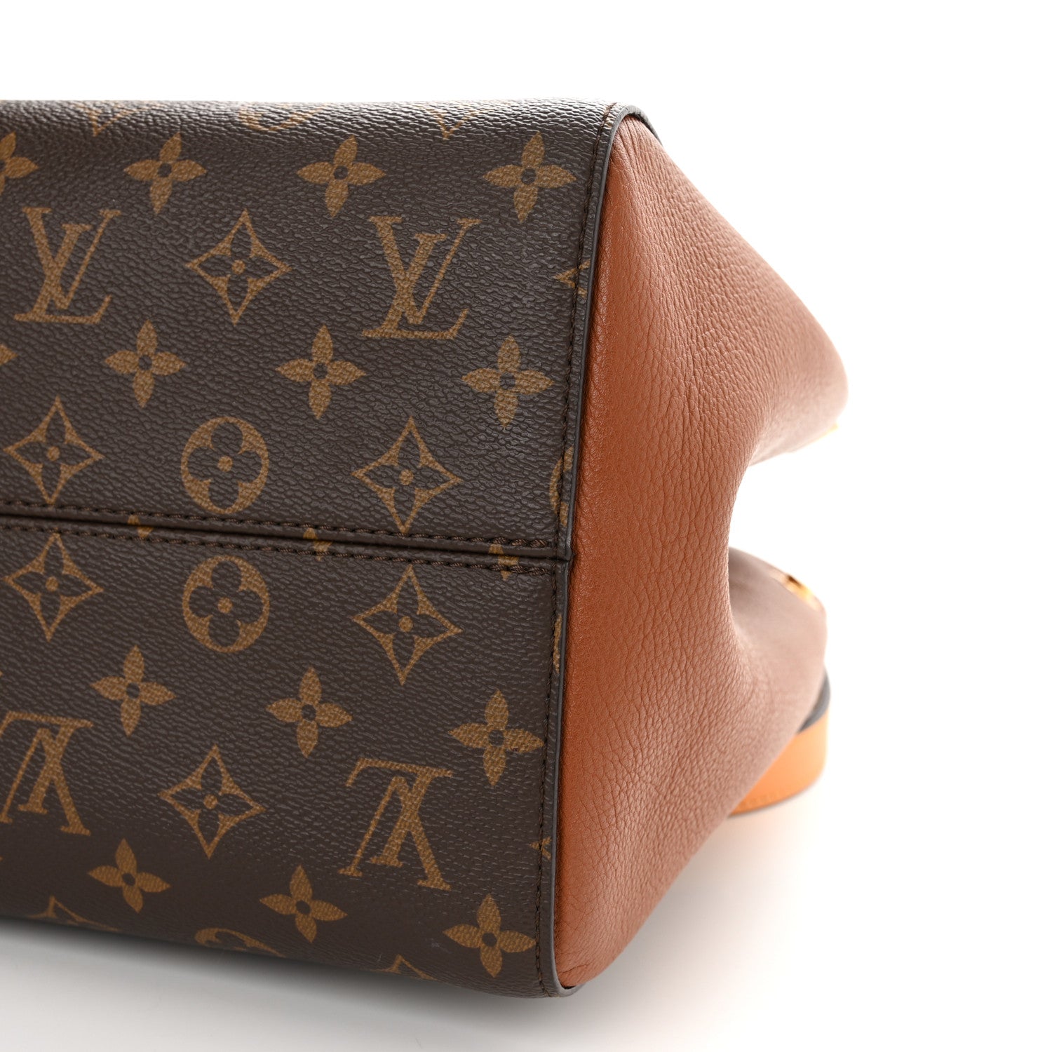 Louis Vuitton Calfskin Monogram Fold Tote MM Camel Sunbeam Cream 12 of 12