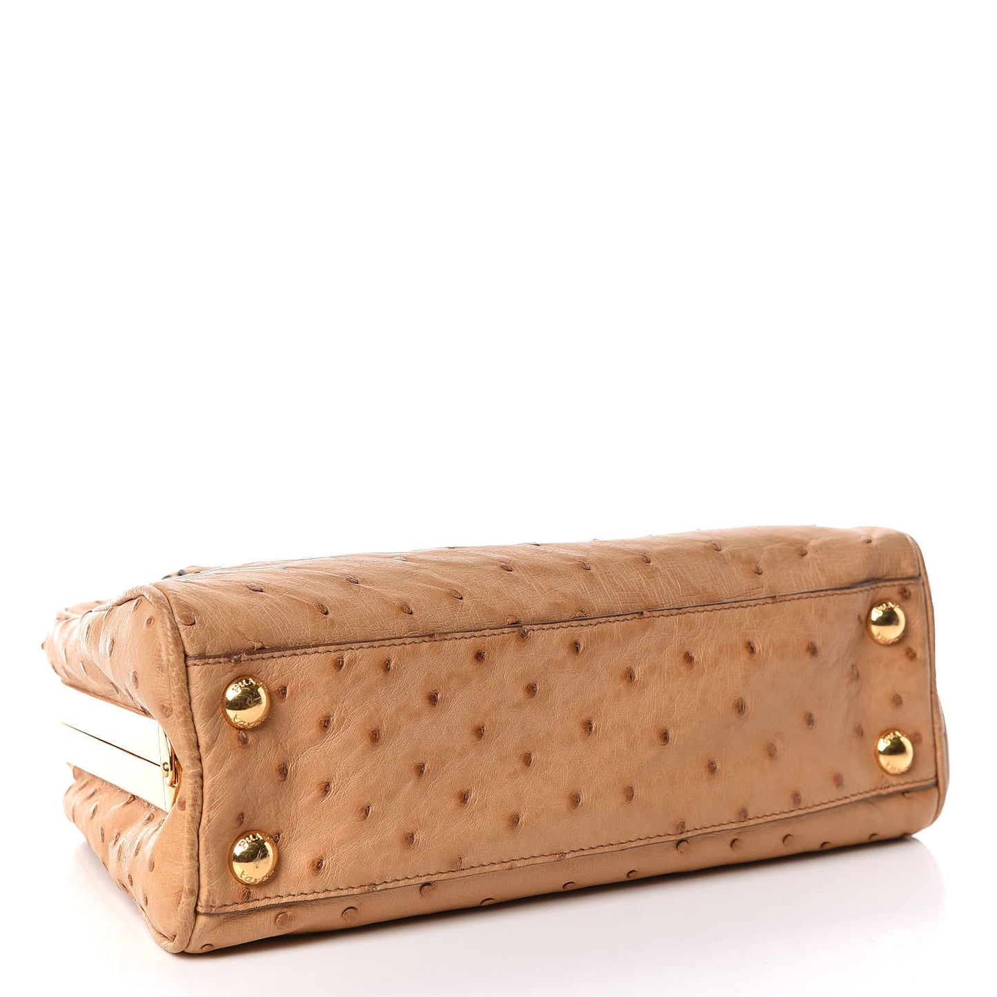 Ostrich Pyramid Bag Soleil
