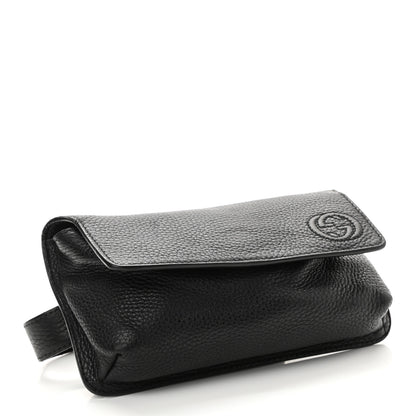 Gucci Pebbled Calfskin Soho Flap Belt Bag Black 4 of 8