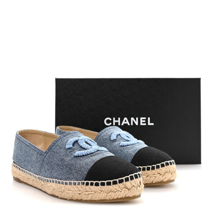 Chanel Denim CC Espadrilles 39 Blue Black 9 of 9