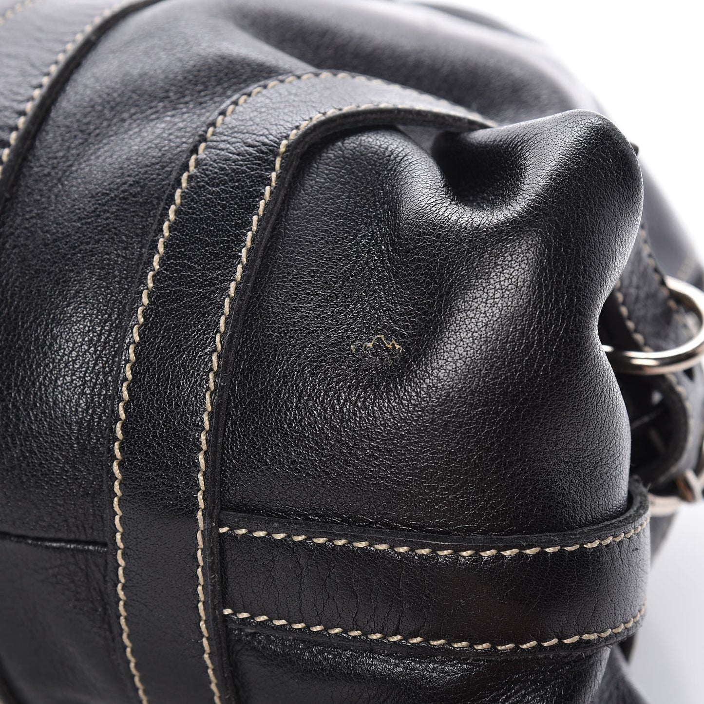 Calfskin Wrapping Satchel Bag Black