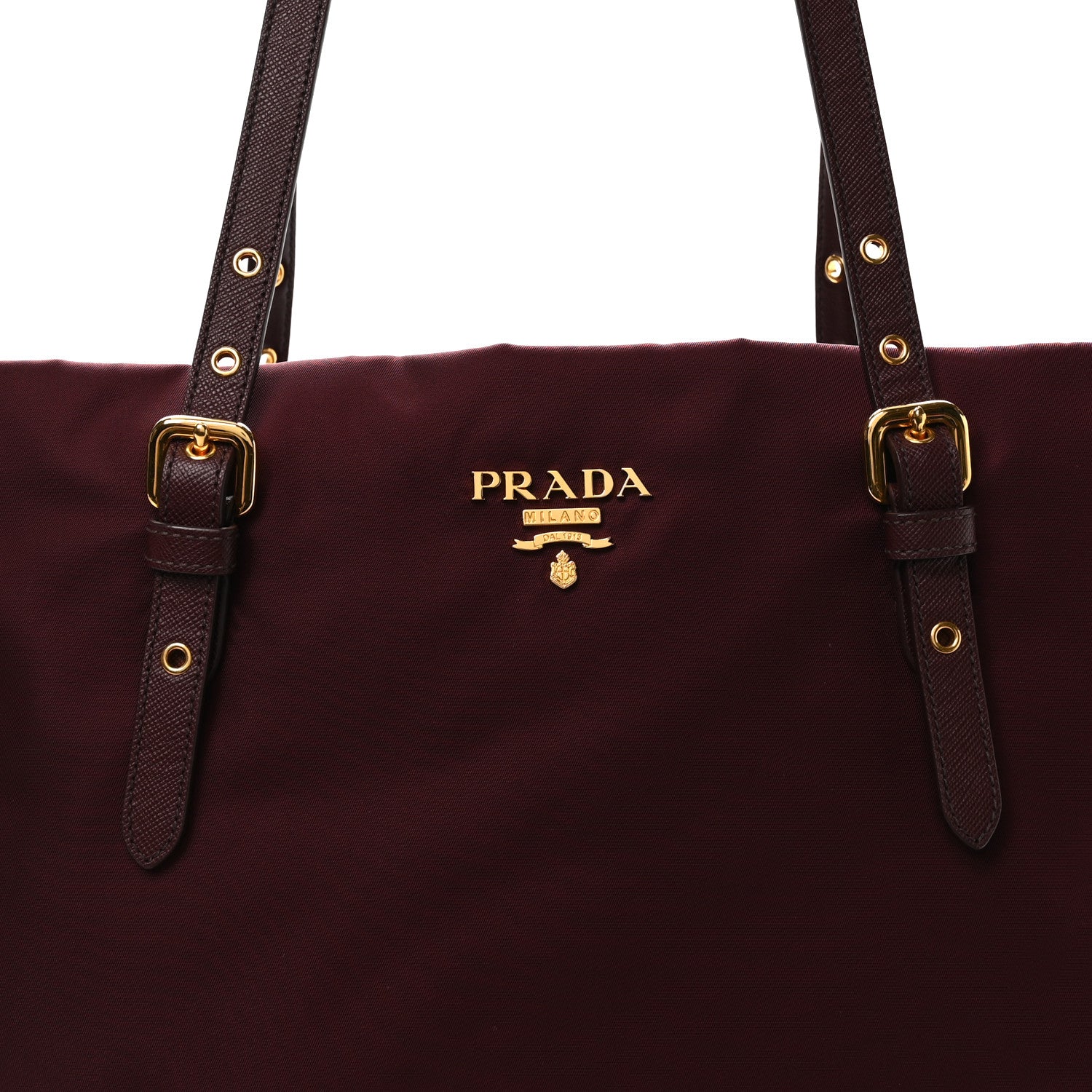 Prada Tessuto Nylon Saffiano Tote Granato 9 of 11