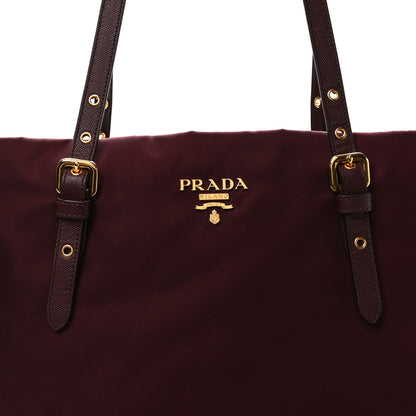 Prada Tessuto Nylon Saffiano Tote Granato 9 of 11