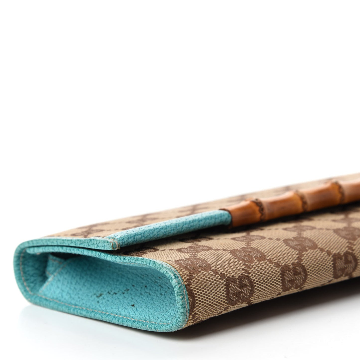 Monogram Bamboo Bar Clutch Turquoise