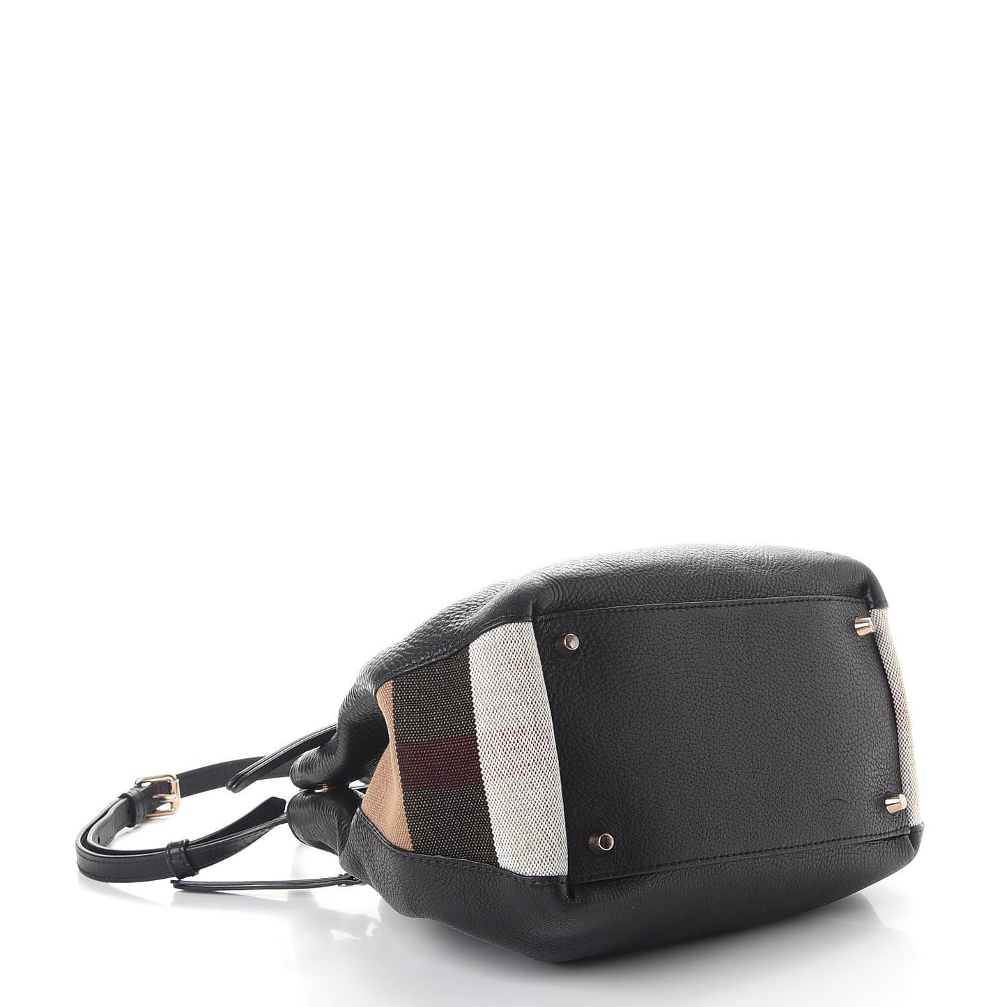 Grainy Calfskin House Check Small Maidstone Black