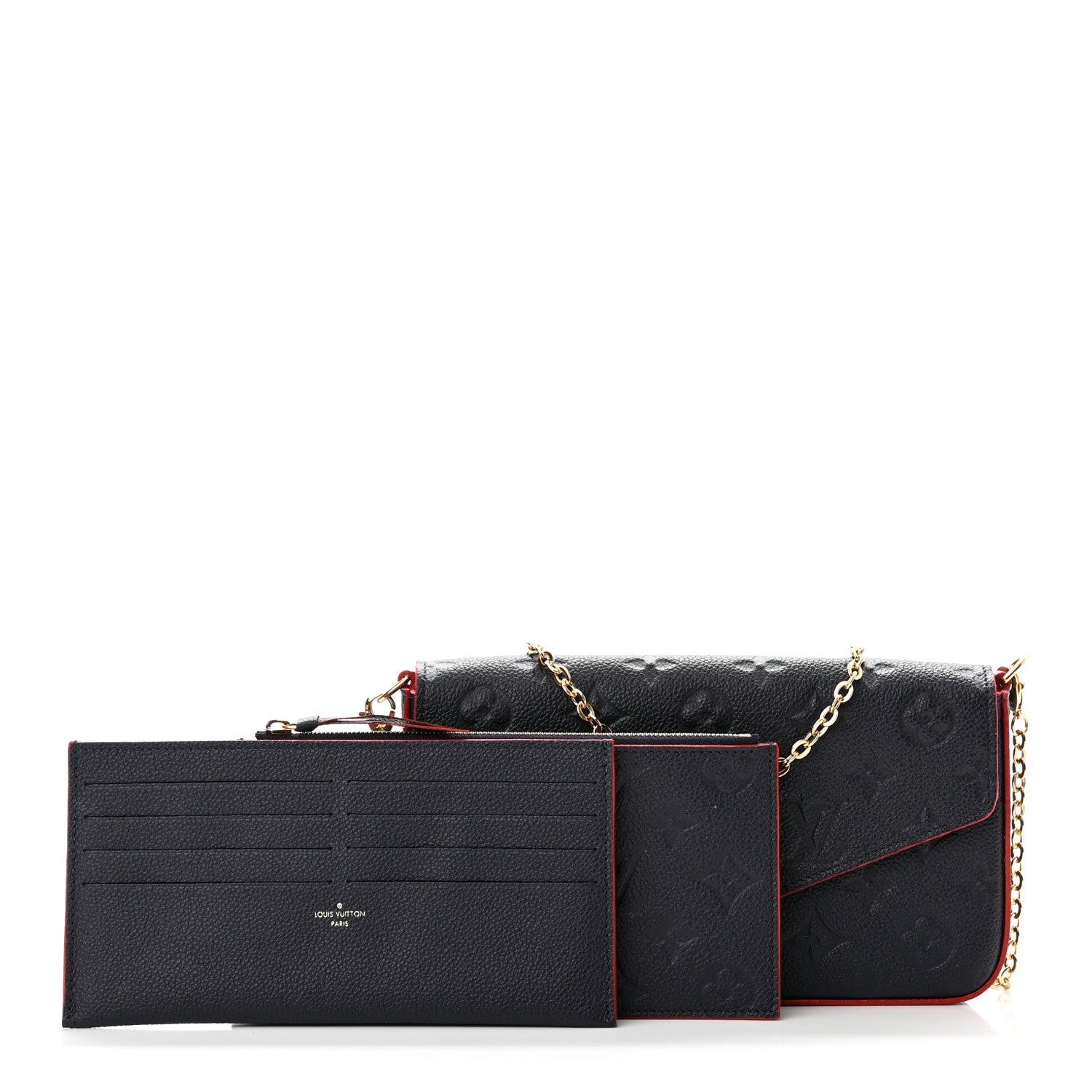 Louis Vuitton Empreinte Pochette Felicie Chain Wallet Marine Rouge 1 of 9