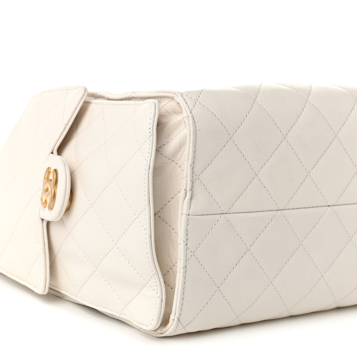 Caviar Quilted Medium Chanel 25 Handbag White