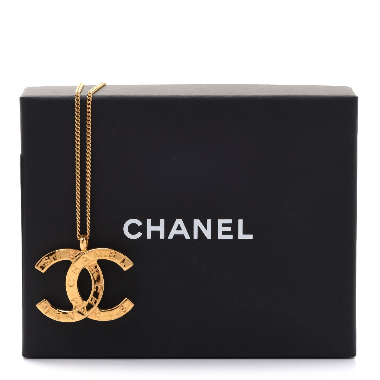 Chanel Metal CC Paris Button Necklace Gold 6 of 6
