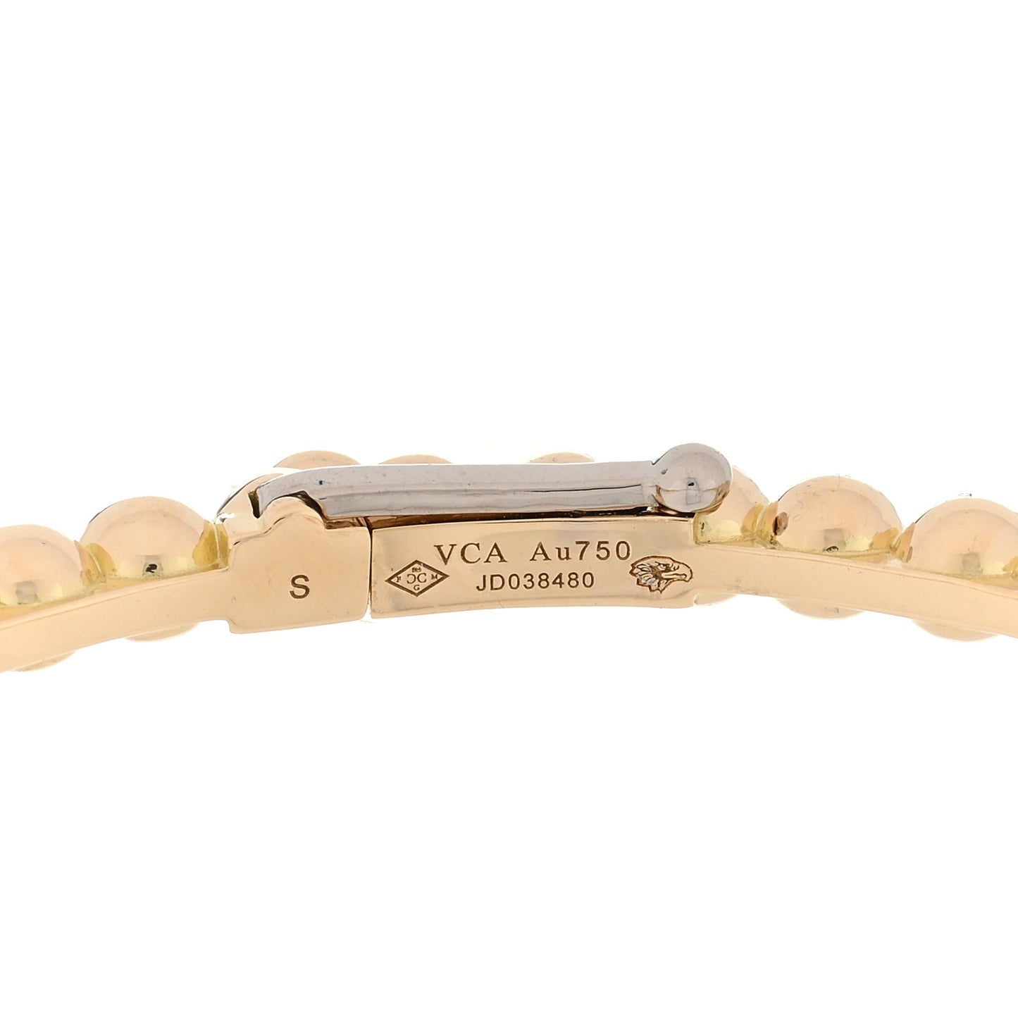 18K Yellow Gold Perlee Pearls of Gold Bracelet S