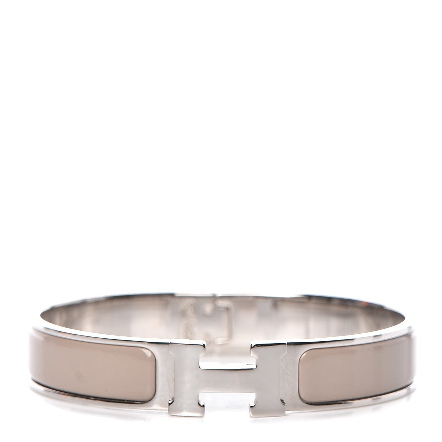 Enamel Narrow Clic Clac H Bracelet GM Marron Glace