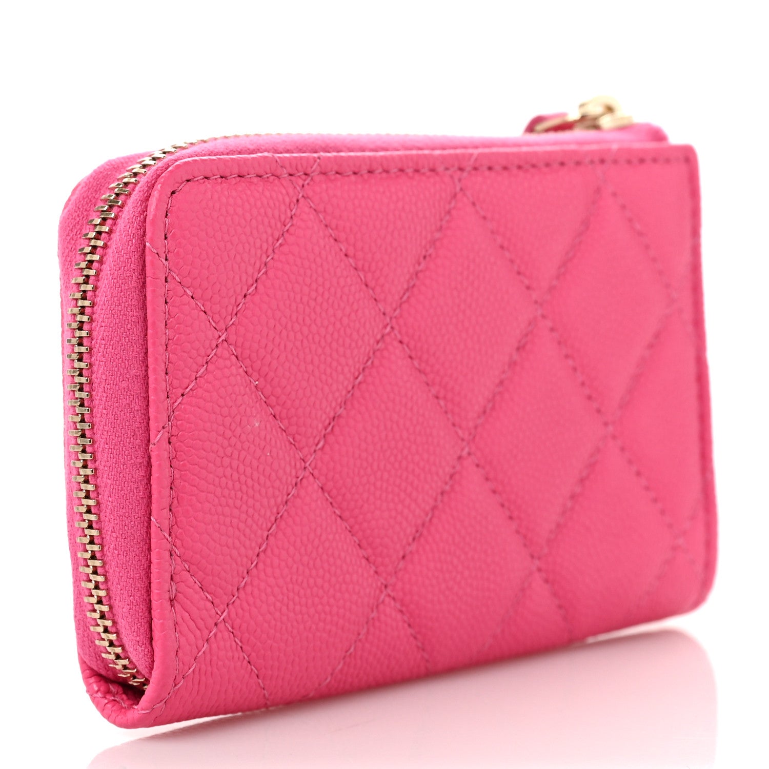 Chanel Caviar Quilted Zipped Key Holder Case Pink 3 of 10