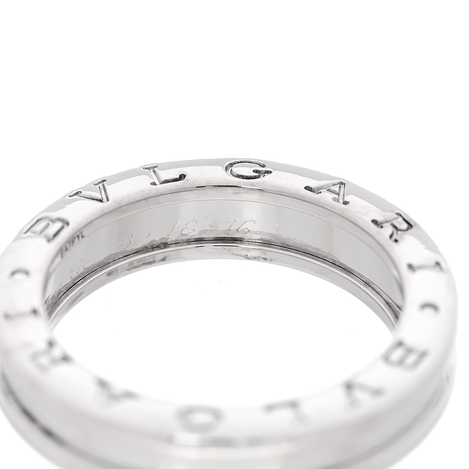 Bulgari 18K White Gold B.Zero1 One-Band Ring 53 6.5 5 of 8
