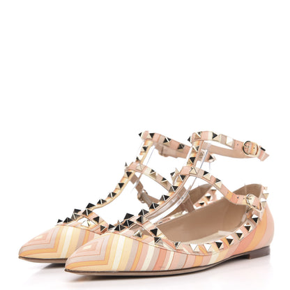 Valentino Garavani Nappa Native Couture 1975 Rockstud Cage Ballerina Flats 36 Mandarin Sorbet 3 of 9