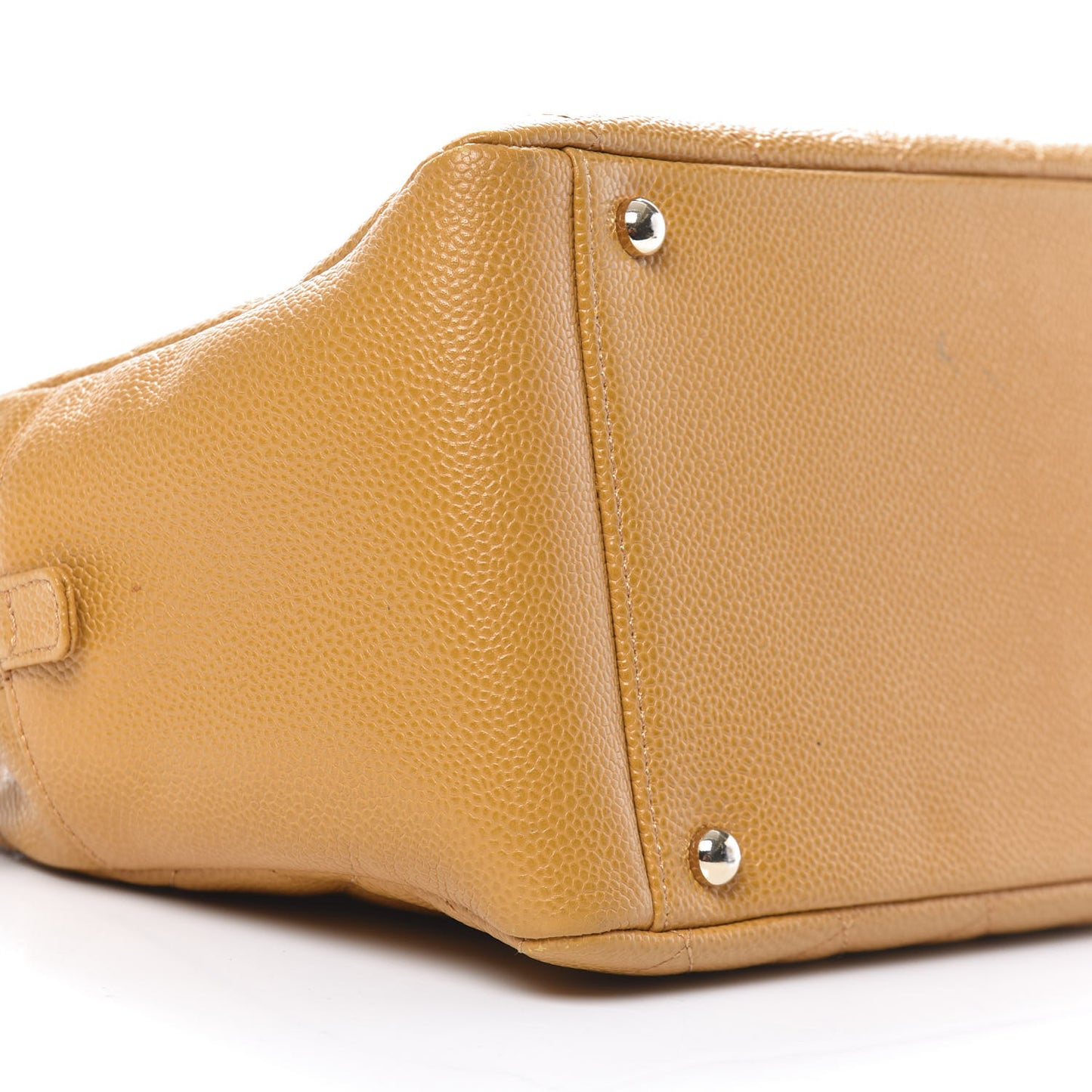 Caviar Quilted Petit Timeless Shopping Tote PTT Ochre