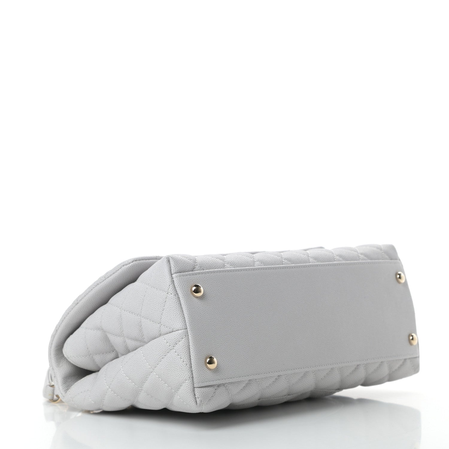 Chanel Caviar Quilted Small Coco Handle Flap Light Grey 4 of 12