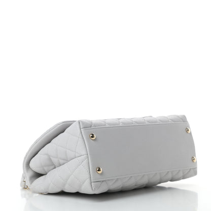 Chanel Caviar Quilted Small Coco Handle Flap Light Grey 4 of 12