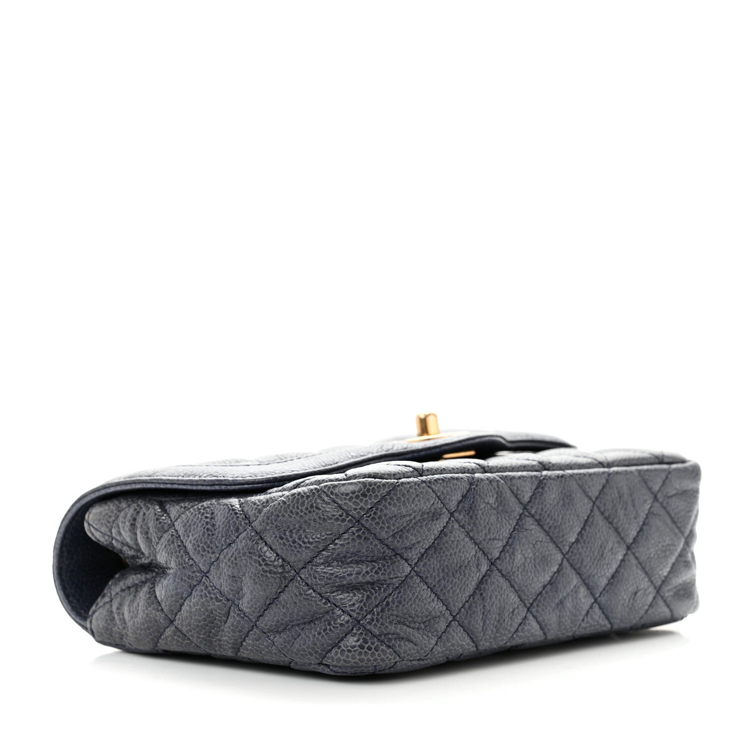 Chanel Crumpled Grained Calfskin Quilted Mini Two Tone Flap Blue 3 of 9