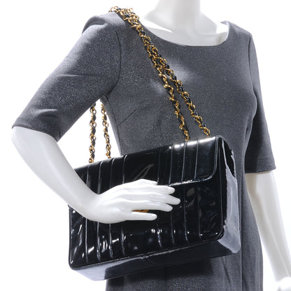 Chanel Patent Vertical Quilt Jumbo Flap Black 2 of 7